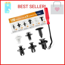 GOOACC 120PCS Car Bumper Push Retainer Clips & Nylon Fasteners Rivet Kit 6mm 7.6