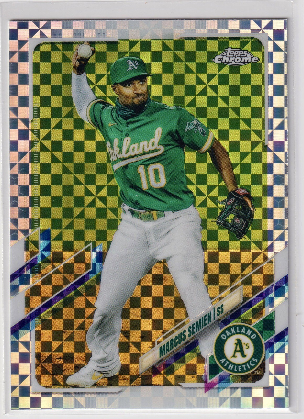 MARCUS SEMIEN Xfractor 2021 Topps Chrome #8 Athletics Rangers