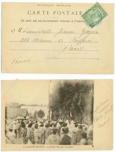 c1905 Madagascar Sc 66 solo on ppc - Sainte Marie Climbing the Mast game