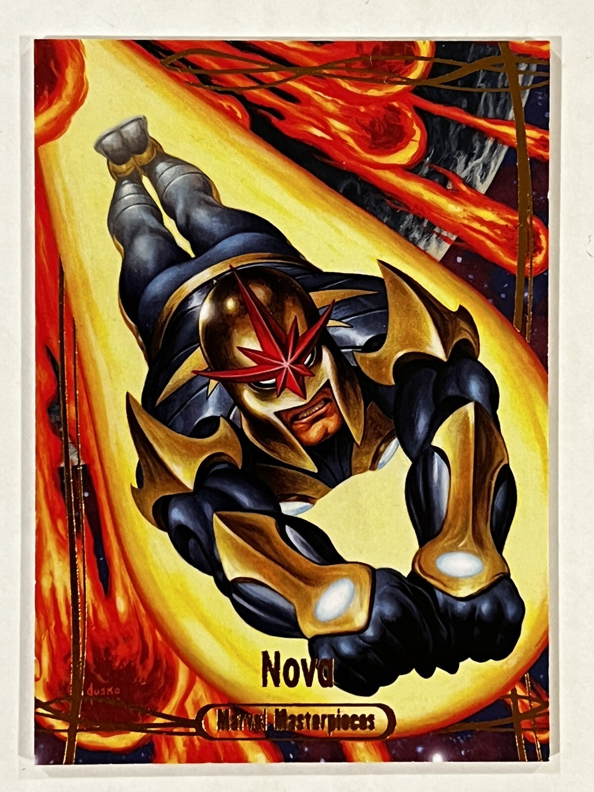 2016 Marvel Masterpieces Orange #25 Nova #25/99 MATCHING Card & #😍😍😍😍