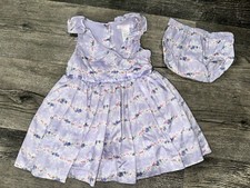 6-12 M Janie  Jack Violet Meadow Purple Floral Spring Easter Dress  DC