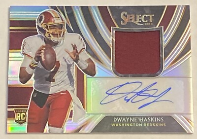 2019 Panini Select Dwayne Haskins Silver Prizm RPA Auto & Game Used Material /49