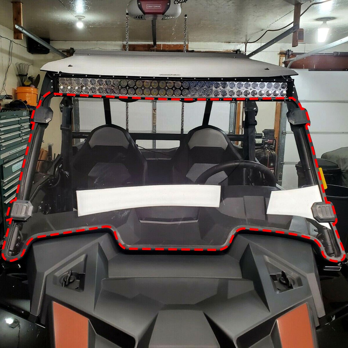 Clear Front Windshield For 2019-2023 Polaris RZR XP 1000 / 4 Turbo – KOJEM Strap-On