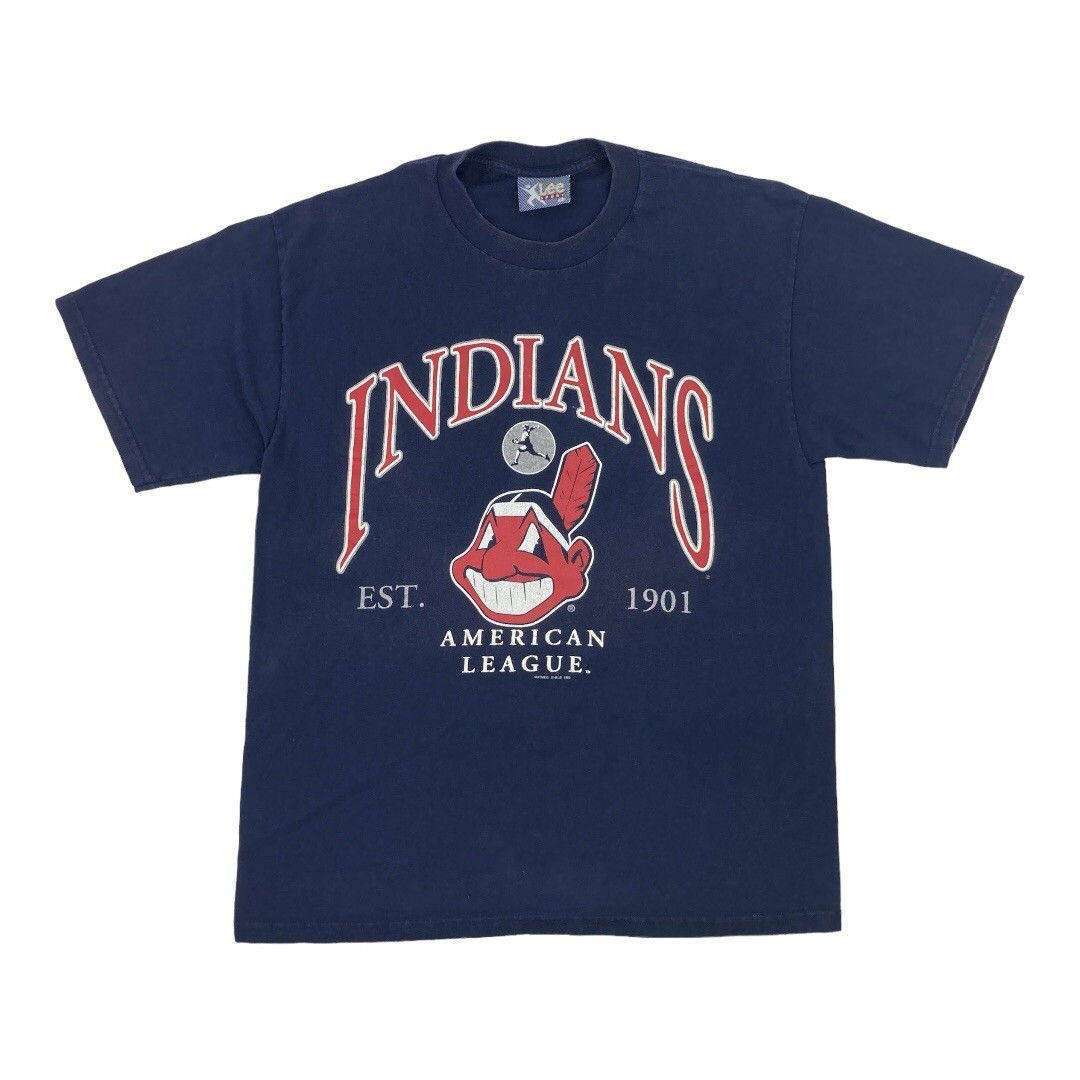 Vintage 90s Lee Sport Cleveland Indians MLB T-Shirt L Navy | eBay