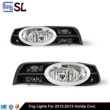 Pair Fog Light For Honda Civic 2012-2013 Clear Lens Front Lamp Wiringswitch Kit