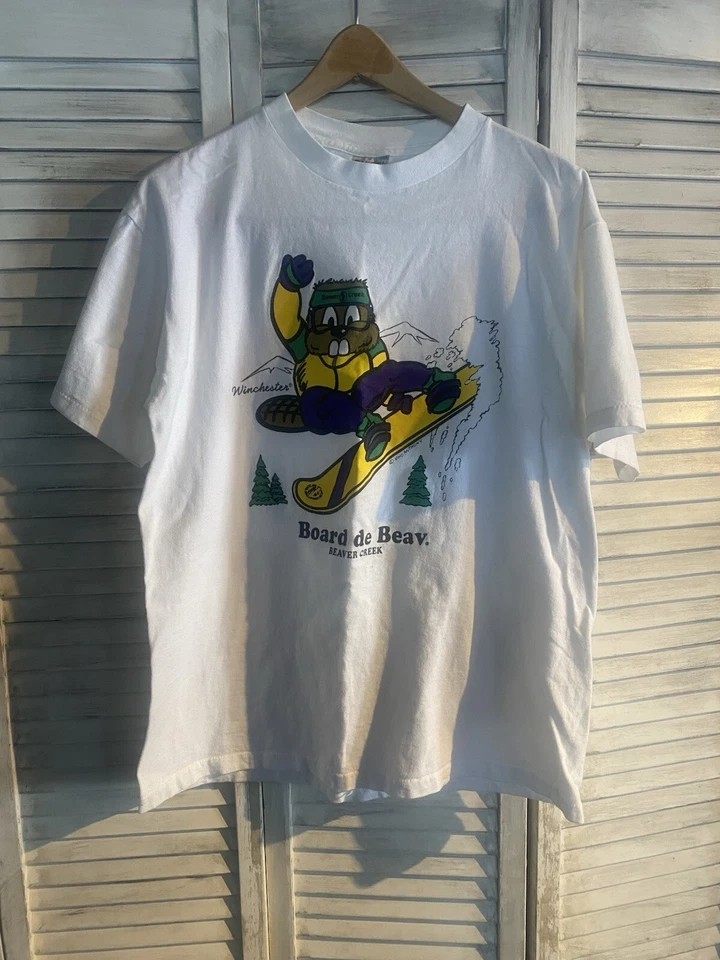 Beaver Creek Vino Anthony Colorado 衬衫 单针 大号 滑雪桶 avon — 第 3/4 张图片