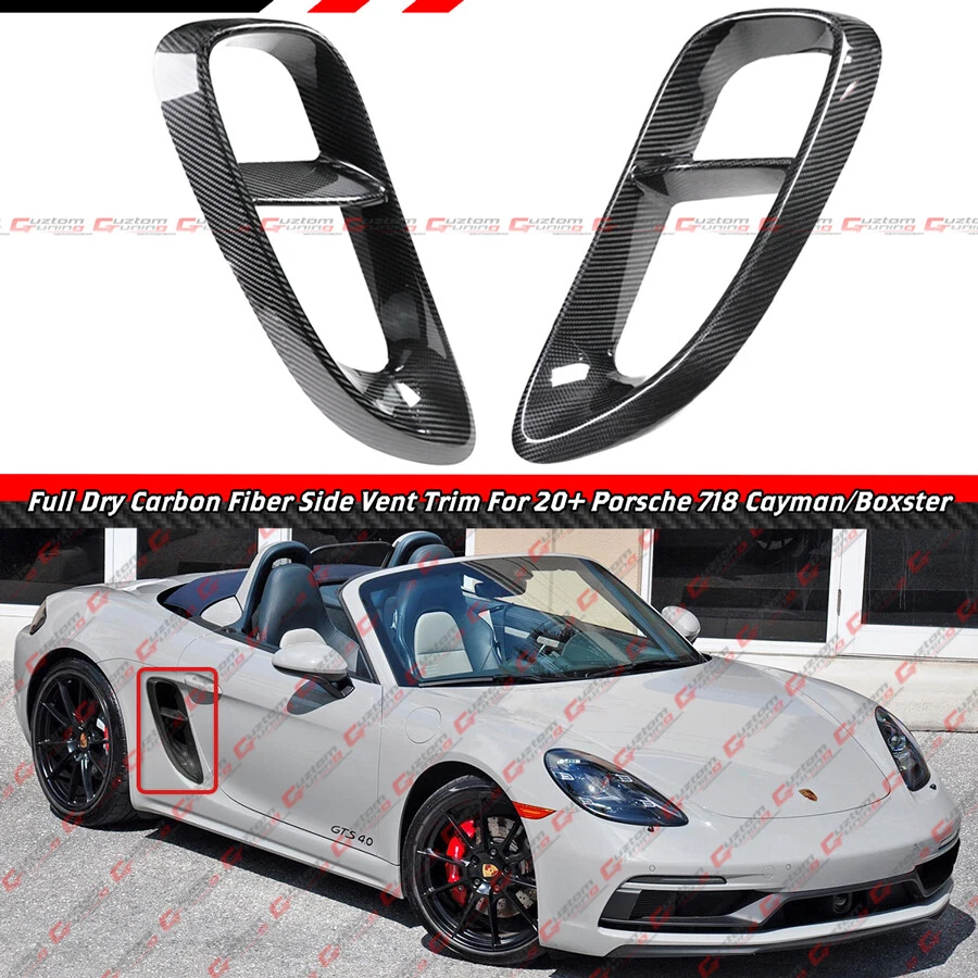 Borde de ventilación lateral de fibra de carbono completo para Porsche 718 Cayman Boxster GTS 4.0 2020-25 Foto 2 de 4