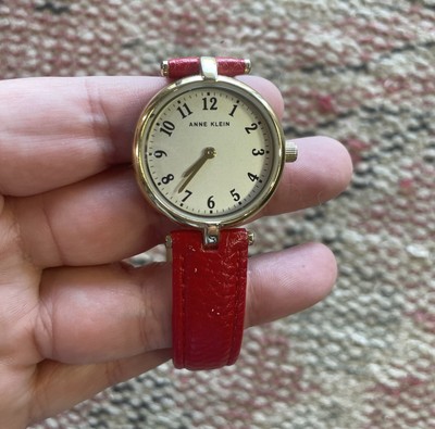 NEW ANNE KLEIN GOLD TONE - Red Leather - Y120Y - | eBay display picture 2