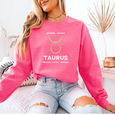 Taurus Zodiac Sweatshirt, Reliable Loyal Sensual Astrology Crewneck,