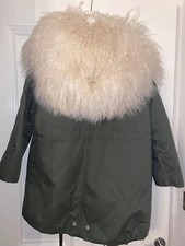 Whistles Sheepskin Real Fur Parka Size M *