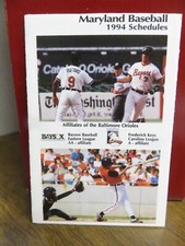 BOWIE BAYSOX/FREDERICK KEYS 1994 MINOR LEAGUE BASEBALL POCKET SCHEDULE