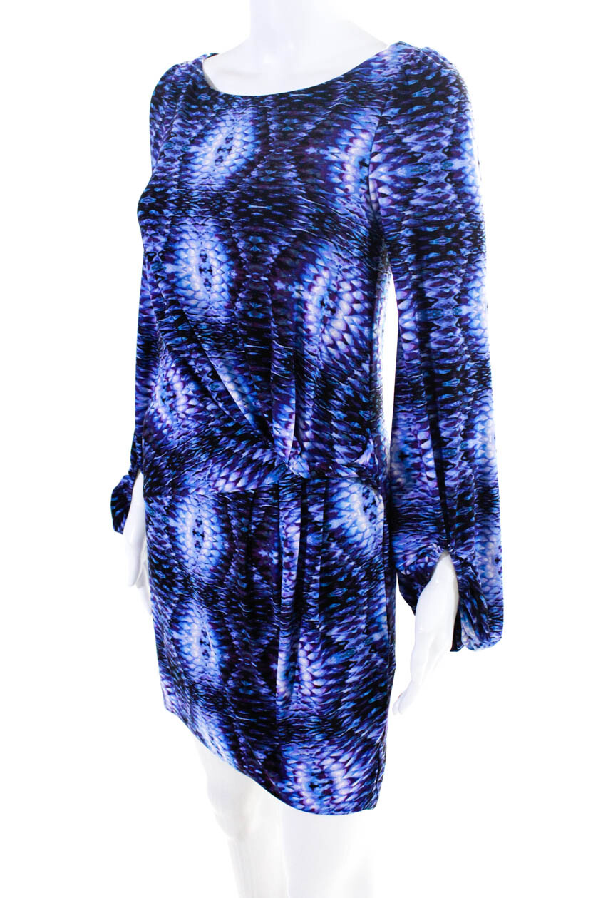 Laundry by Shelli Segal Women's Long Sleeve Pleats Bodycon Dress Purple