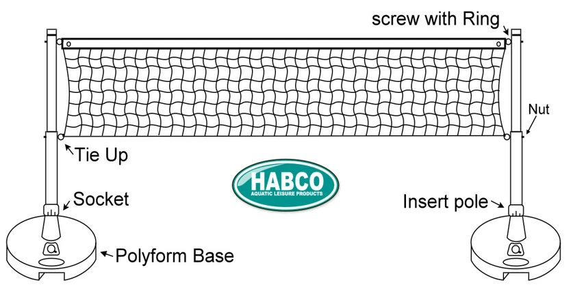 Pool Volleyball Game Pool Fun Game Beach Backyard HABCO Across Volleyball  - image 2 of 2