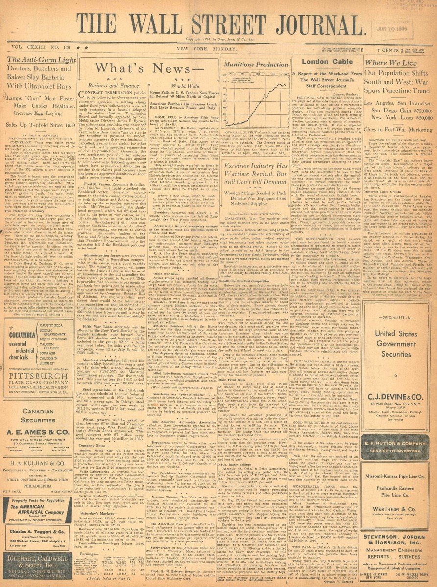 29 August 1933 WSJ News Wall Street Journal 8, Original