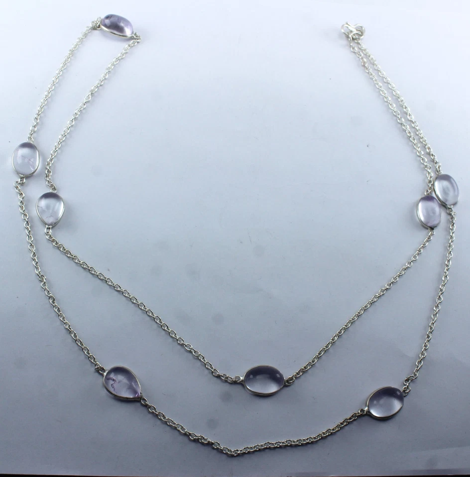 925 Пробы халцедон драгоценный камень красивый кабель цепочка ожерелье ювелирные изделия - Изображение 2 из 4