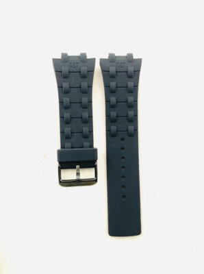 CAT WATCH STRAP, A11 ,BLACK RUBBER BLACK BUCKLE, A1.141 , A1.143