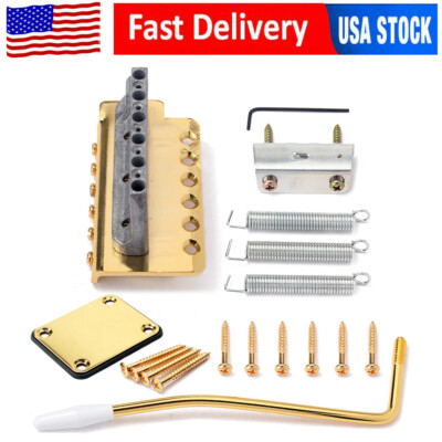 Gold Electric Guitar Tremolo Bridge System with Neck Plate for Strat ST USA