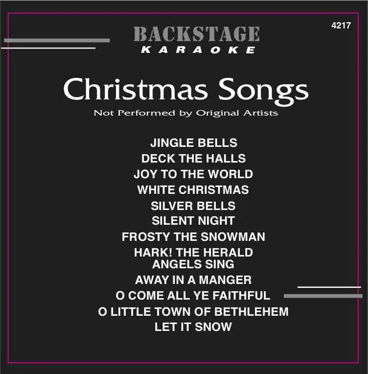 KARAOKE CHRISTMAS SONGS CD G BACKSTAGE 4217 JOY TO THE WORLD