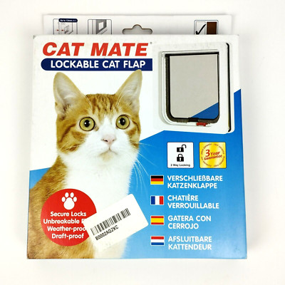 Cat Mate 2-Wege abschließbare Katzenklappe 304W weiß 13 mm neu verpackt