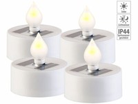 4Er-Set Solar-Led-Teelichter Mit DäMmerungs-Sensor, IP44, Weiß