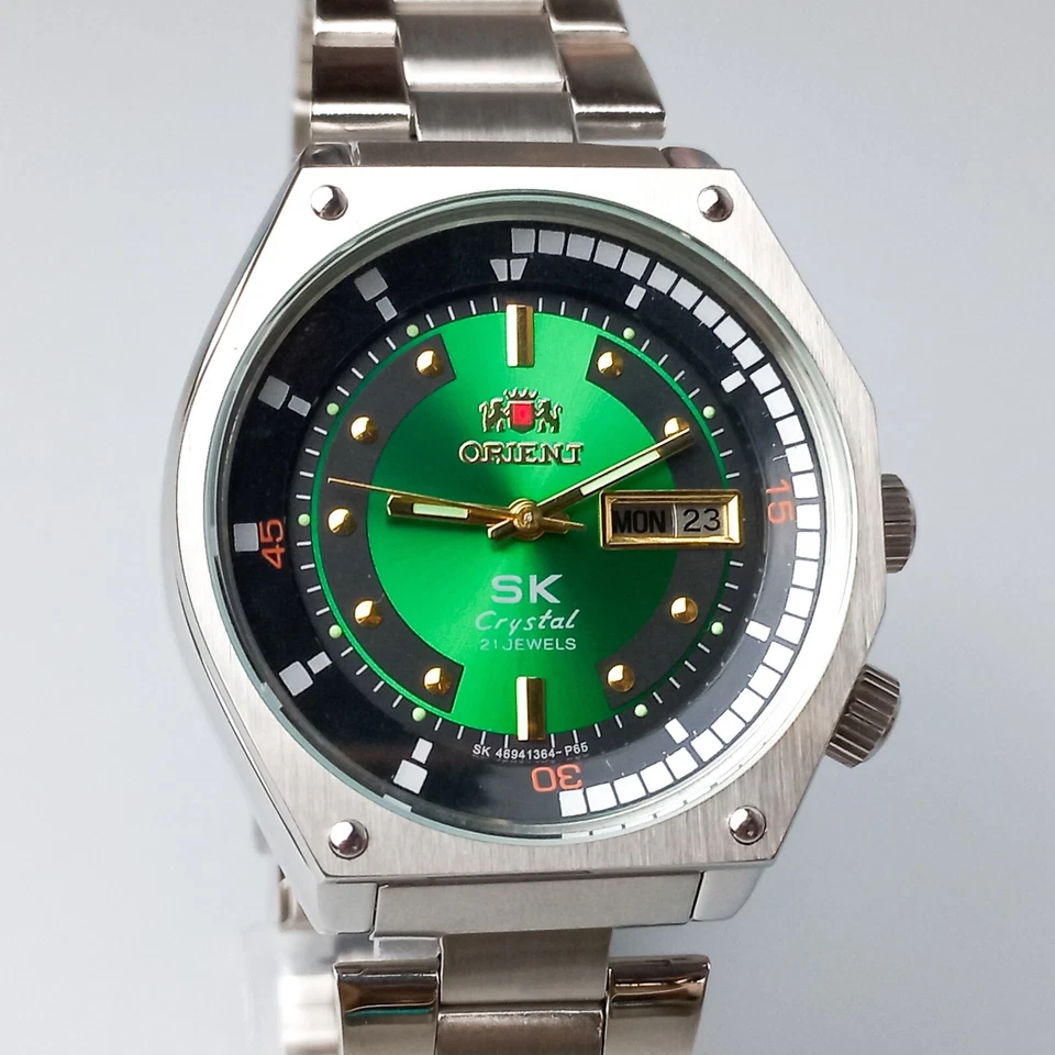 Japanese Vintage Men's Watch Orient SK Watch Automatic Wristwatch Green Dial - image 2 of 4