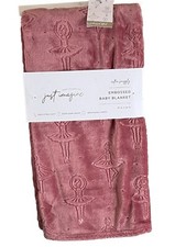 JUST IMAGINE Little Ballerinas Mauve Glow Embossed Baby Girl Blanket Soft Plush