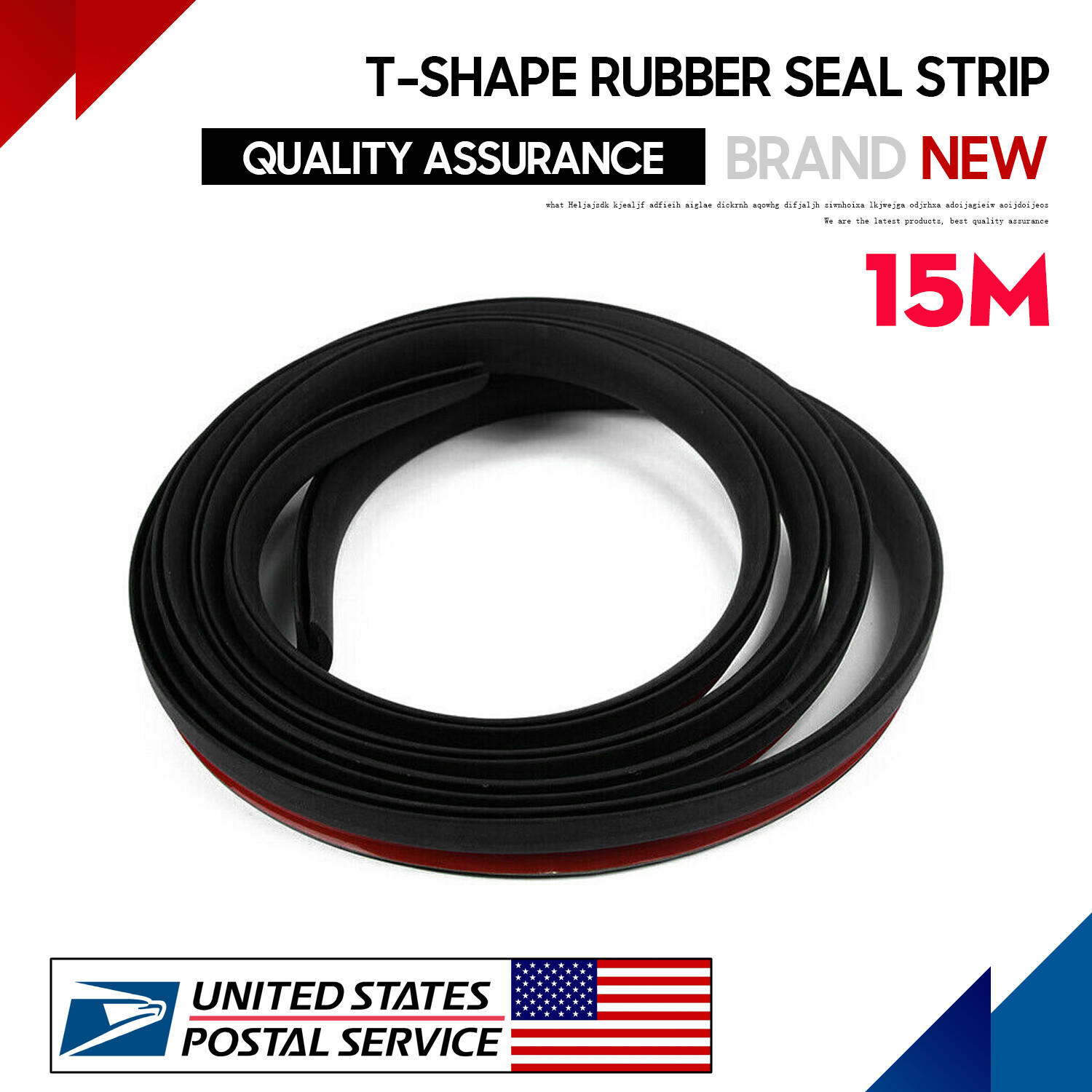 49.2Ft T-Shape Rubber Seal Strip for Car Door Edge Weatherproof Moulding Trim