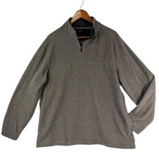 Croft  Barrow Quarter Zip Pullover Sweater Mens Large Brown Gray Long Sleeve