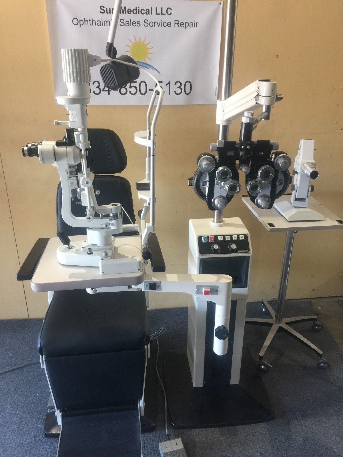 Marco Deluxe, Ultramatic Phoropter, Burton Slit Lamp, Tonometer