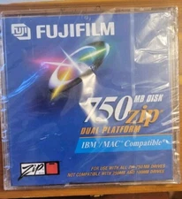 1 FujiFilm 750MB Zip Disk Dual Platform IBM/MAC Compatible NEW Sealed