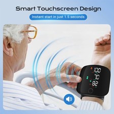 LED Blood Pressure Monitor Wrist Rechargeable Voice Broadcast Heart Rate Machine