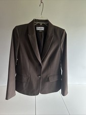 Calvin Klein Women's Brown Lined Blazer Size 10P