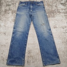 Vintage Wrangler Jeans Mens 32x32 Blue Scovill Zipper Distressed USA Made