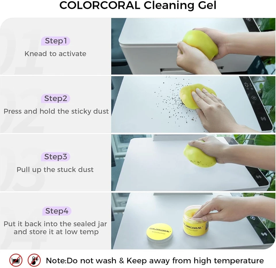COLORCORAL Cleaning Gel Universal Dust Cleaner for Keyboard Car Laptop - Image 3 of 4