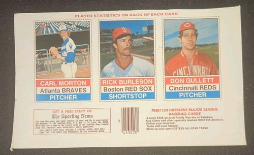 1976 Hostess All Star Team 3 Karten teilweise ungeschnitten Panel Rick Burleson Carl Morton - Bild 1 von 2