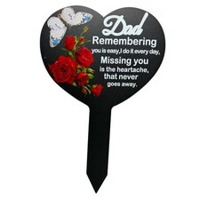 Memorial Grave Markers Cemetery Decorations, Heart Memorial Dad-Butterfly