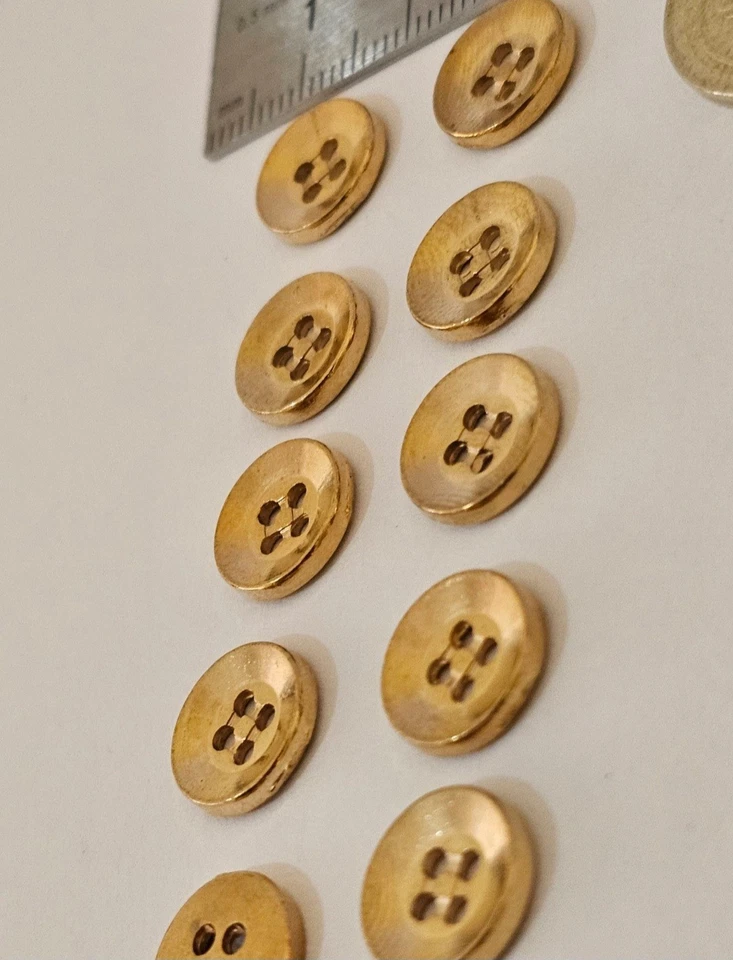 Metal Gold Buttons 11 mm Special design. 10 Pieces - Image 3 of 4