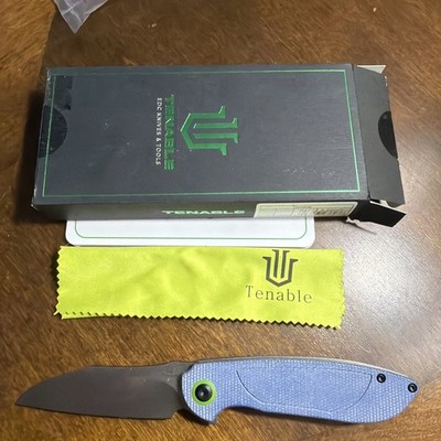 Tenable Knives Prometheus Folding Knife 3.25'' Sandvik 14C28N stone wash blade