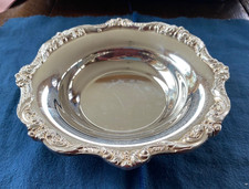 Ancien plat en argent motif anglais, sous-verre à vin, par Poole, dia 6 1/2" avant 1971
