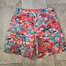 Ralph Lauren Mens Multicolor Retro Hawaiian Graphic Island Board Shorts sz M