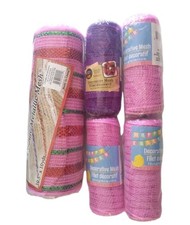 Deco Mesh Ribbon 5 Rolls For Wreaths Banners Decoration Pink Purple Spring