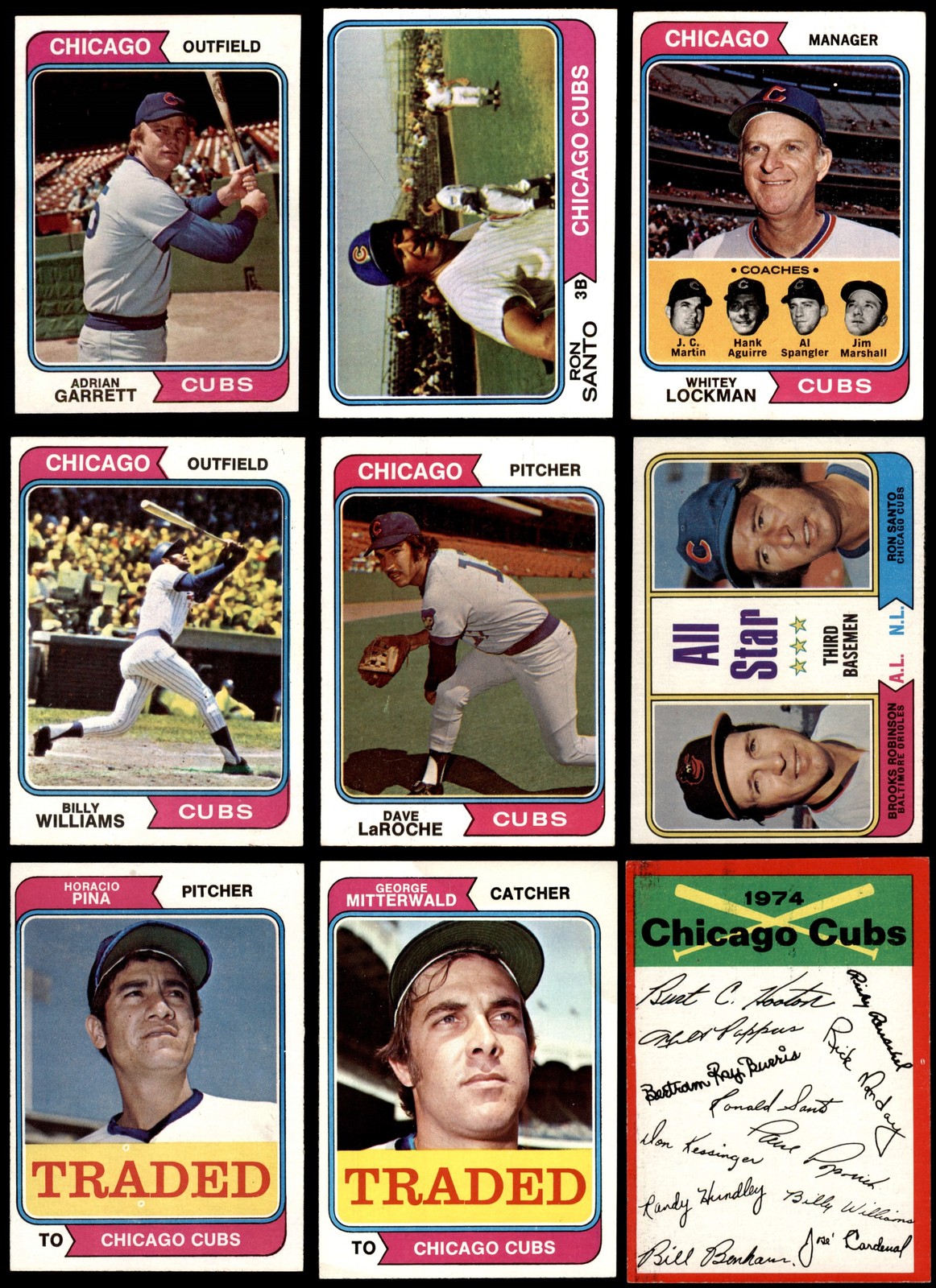 1974 Topps Chicago Cubs Team Set 25 of 37 Cards NM Condition 6909896