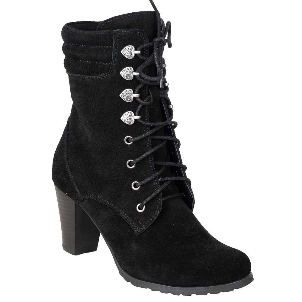 Overknee Trachtenstiefel Damen Stiefelette Greta Schwarz - Main Image