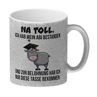 Zickige Ziege Abitur Glitzer-Kaffeebecher Mit Spruch Abi Bestanden