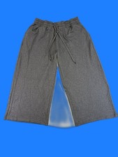 TIME AND TRU Wide Leg Lounge Pants L Gray Cotton Relaxed Fit Elastic