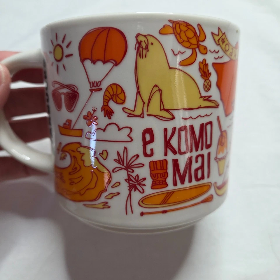 Caneca de café Starbucks Been There Series Waikiki Havaí cabeça de diamante E Komo Mai - Imagem 2 de 4