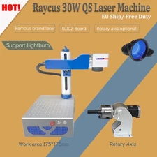 Foldable Raycus 30W QS Fiber Laser Marking Machine Metal Steel Marking 200*200mm
