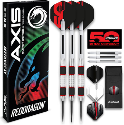 RED DRAGON Axis Professional Darts Set - 85% Tungsten Darts with Flights