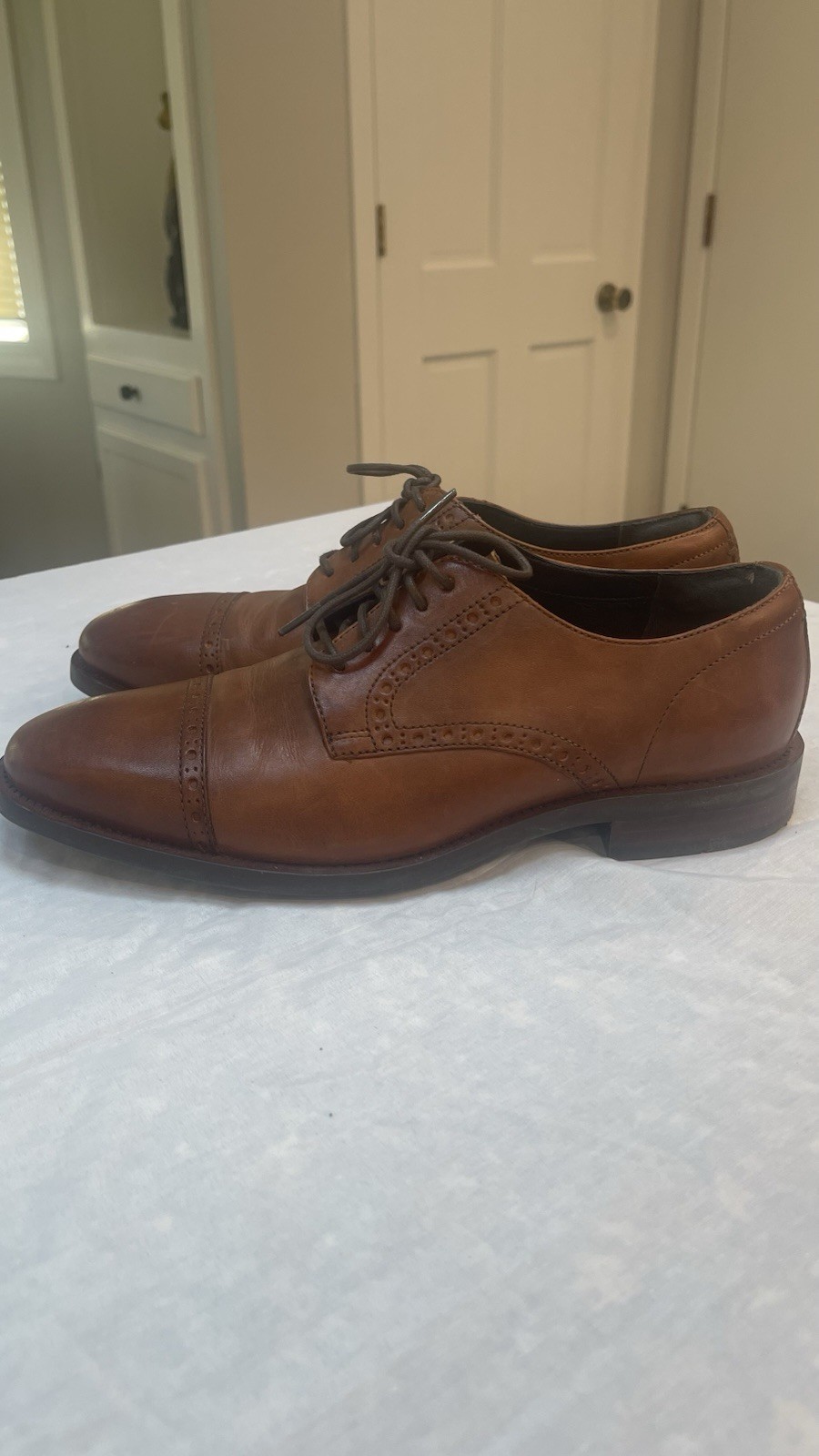 SAOLA Scarpe Oxford Cole Haan OriginalGrand da uomo taglia 8 5 a coda di rondine marrone castagno