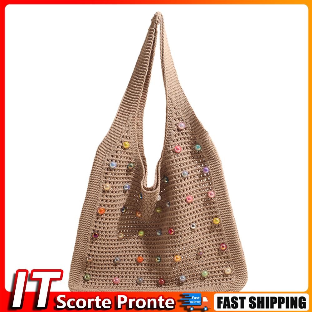 SAOLA Borsa a tracolla da donna all 'uncinetto Borse a mano alla moda Borsa da spiaggi